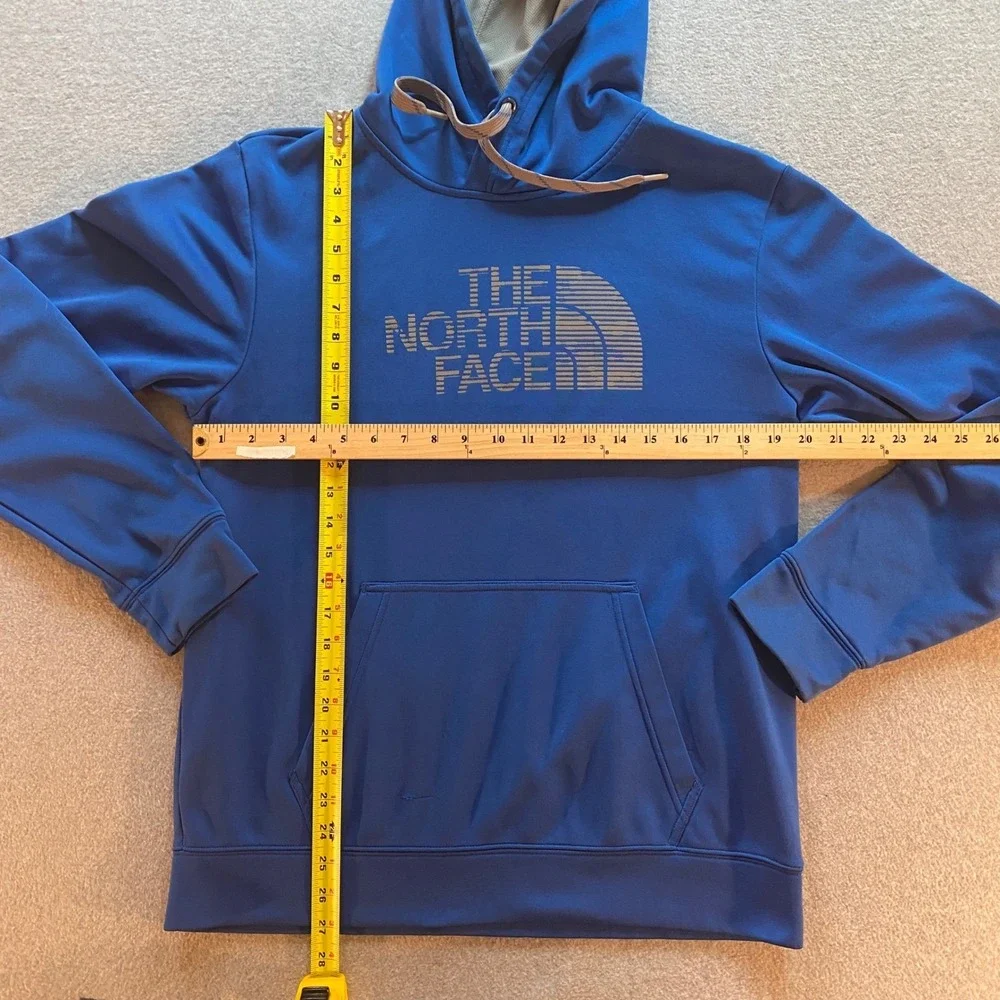 The North Face Mens Blue Pullover Hoodie Logo Fleece Sweatshirt CN3K Size M